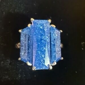 Dazzling Blue Triple Gemstone Ring